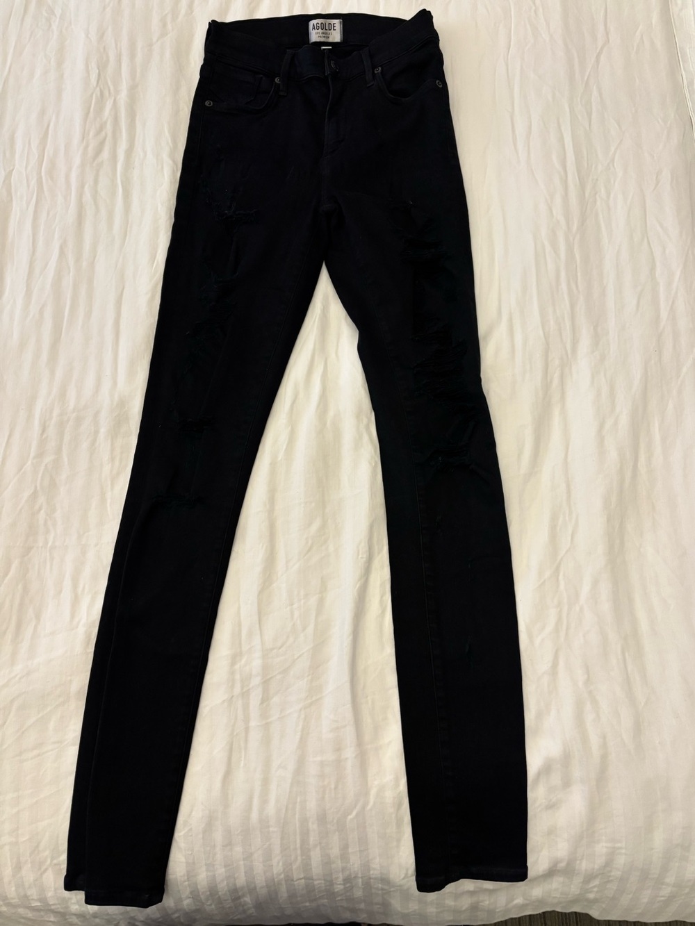 Agolde Size 25 Sophie Distressed High-Rise Skinny Jeans with stretch